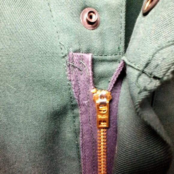 Riverside Coveralls Jumpsuit Medium/Large Regular Green Canvas Short Sleeve Vtg - Picture 12 of 16